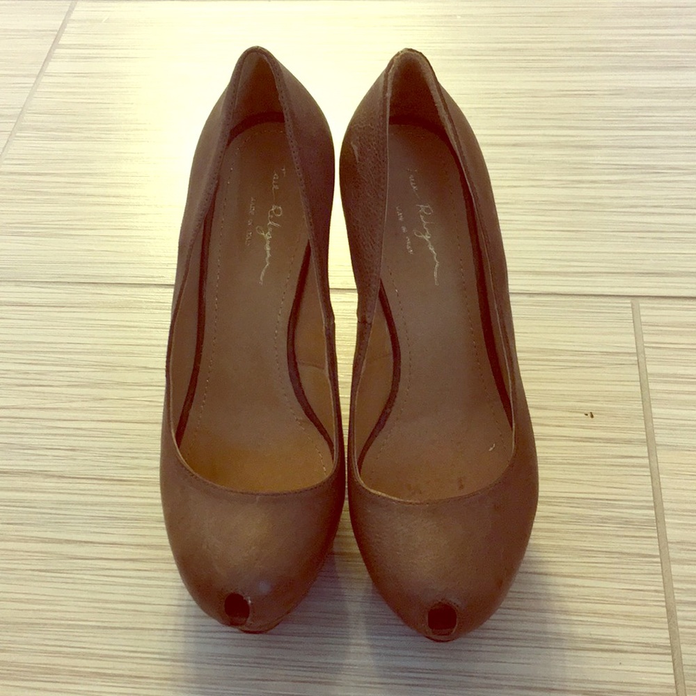 True Religion leather platform pumps